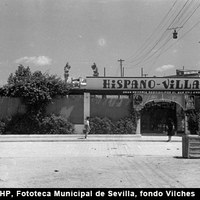 Cine de verano Hispano-Villasol ubicado en la Alameda de Hércules desde 1938 hasta 1949.  ©ICAS-SAHP, Fototeca Municipal de Sevilla, fondo Vilches