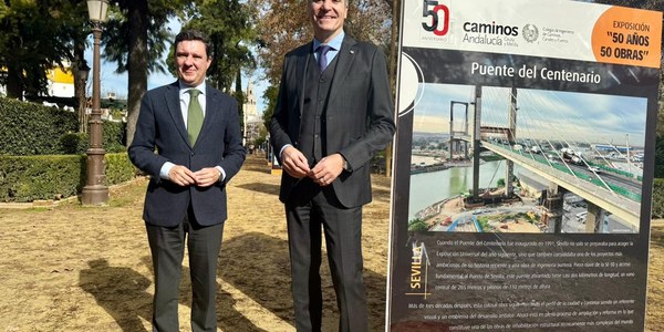 El delegado de Urbanismo inaugura en Sevilla la exposición que celebra el 50 aniversario del Colegio de Ingenieros de Caminos de Andalucía, Ceuta y Melilla