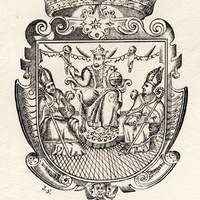 Escudo de Sevilla, utilizado en la documentación municipal, fechada en 1629, sin incorporar el “nomadejado”. Dibujo de Joaquín Guichot. ©ICAS-SAHP, Archivo Municipal de Sevilla.