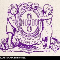 1920. Detalle de la portada interior de un folleto sobre fiestas de Sevilla. ©ICAS-SAHP, Biblioteca.