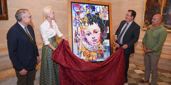 La pintora alemana Uta Geub presenta ‘En cuerpo y alma’, una obra que se enmarca en el estilo del cubismo pop para el cartel del Ayuntamiento de Sevilla del Corpus Christi de 2023