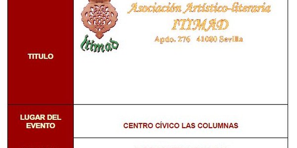 ACTIVIDAD LITERARIA: “ITIMAD, 20 AÑOS DE CULTURA Y AMISTAD”