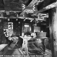 8. Réplica de la carabela Santa María. Cámara del Almirante. 1929. ©ICAS-SAHP, Fototeca Municipal de Sevilla, fondo Serrano