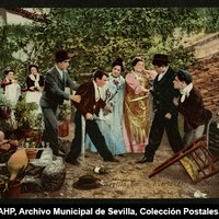 En la huerta de la Milindris. Pelea © ICAS-SAHP, Archivo Municipal de Sevilla, Colección Postales, 350