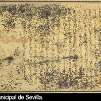 La conocida como “carta japonesa” del Archivo Municipal de Sevilla. Sus dimensiones, 954 x 367 mm. Sobre papel de arroz, posee una decoración con fragmentos laminados de oro, plata y bambú. Según la tradición japonesa, debió ser escrita por el propio Masamune, junto con otras dos dirigidas al rey de España y al papa romano. Fue entregada, enrollada en un tubo metálico, junto con una catana y una daga, por Hasekura al conde de Salvatierra, asistente del rey en Sevilla. ©ICAS-SAHP, Archivo Municipal de Sevilla.