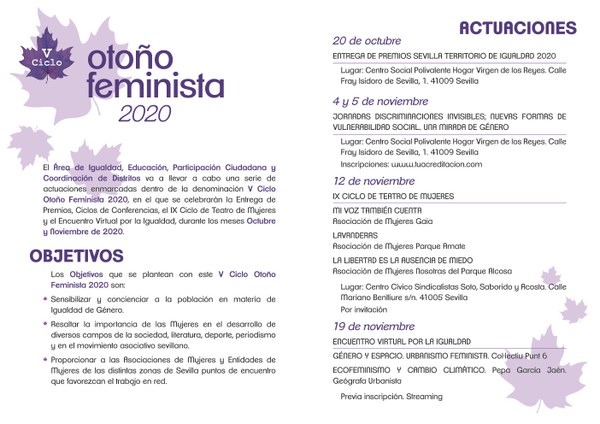 DIPTICO OTOÑO FEMINISTA 2020 CARA INTERIOR
