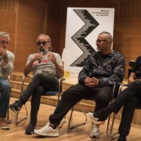 Un momento de la rueda de prensa con artistas del Alameda